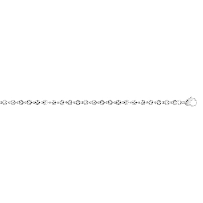 Bracelet rivière or gris 375/9 ct avec diamants de laboratoire 1.05 ct - 9KLGD085W