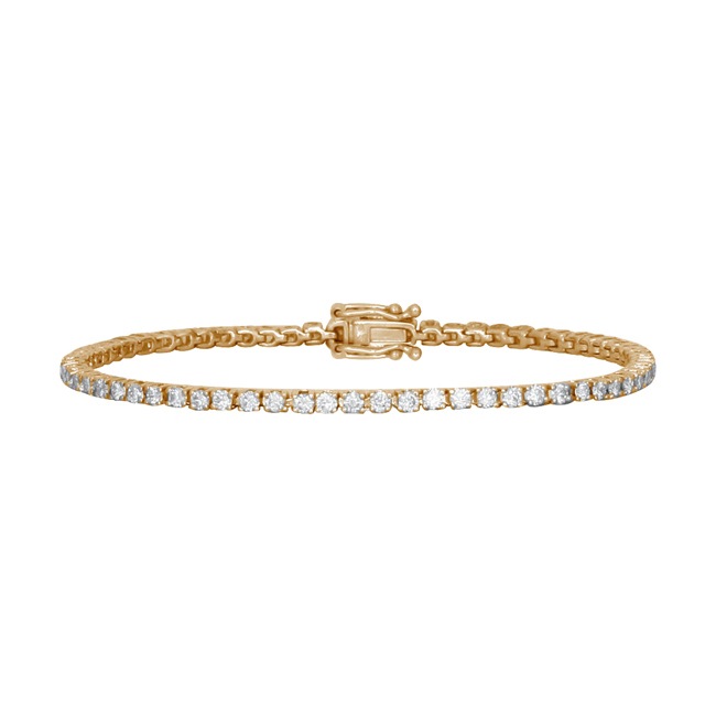 Bracelet rivière or jaune 750/18 ct avec diamants 3.0 ct H/si - AR-69167-GG
