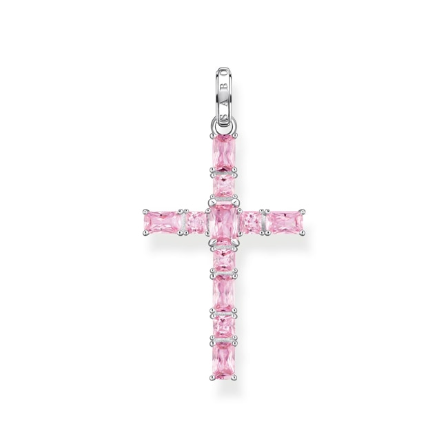 Thomas Sabo Anhänger Kreuz mit pinken Steinen Silber - PE939-051-9
