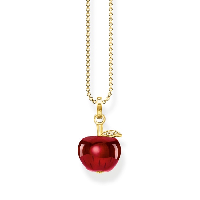 Thomas Sabo Apple & Snake Chaîne avec pomme rouge plaqué or - KE1991-414-10-L45V