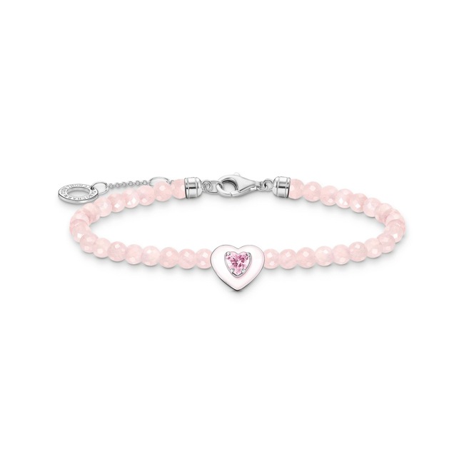 Thomas Sabo Armband Herz mit Rosenquarz-Beads - A2092-035-9-L19v