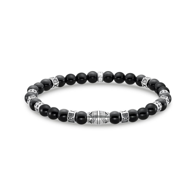 Thomas Sabo bracelet with black Onyx-beads silver - A2087-507-11