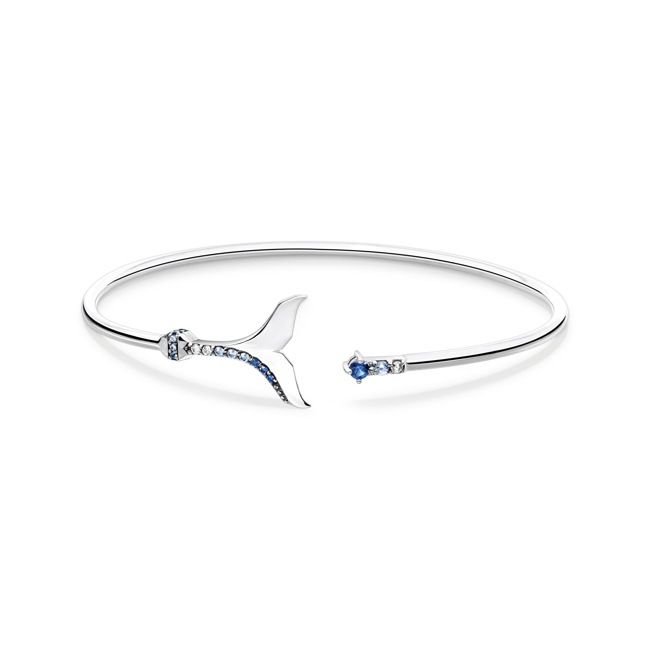 Thomas Sabo Bracelet jonc nageoire caudale vec pierres bleues - AR109-644-1