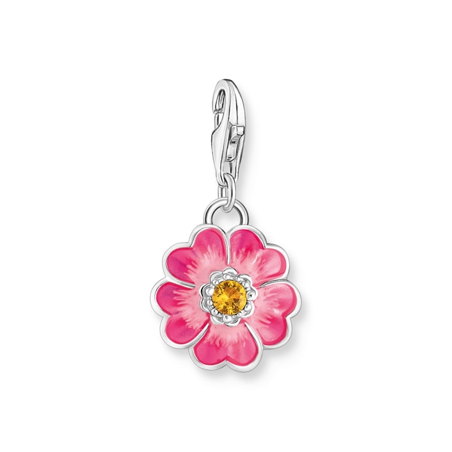 Thomas Sabo As We Are Charm-Anhänger Blume Flower Pink Silber - 2208-496-7
