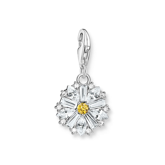 Thomas Sabo As We Are Silver charm pendant Lovely Daisy with stones - 2212-051-14