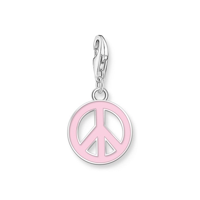 Thomas Sabo As We Are Silver charm pendant with pink peace sign - 2207-007-9