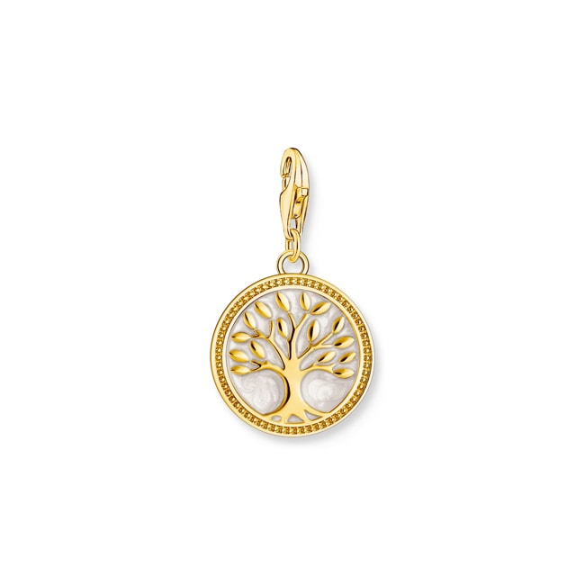 Thomas Sabo As We Enjoy Pendentif Charm rond à motif d’arbre de vie doré - 2057-427-39