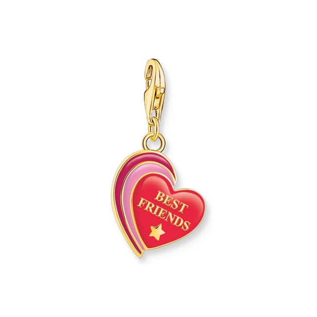 Thomas Sabo As We Kiss Breloque Charm cœur BEST FRIENDS plaquée or - 2117-427-10