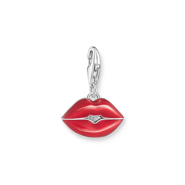 Thomas Sabo As We Kiss silver pendant in shape of red kissable lips - 2068-664-10