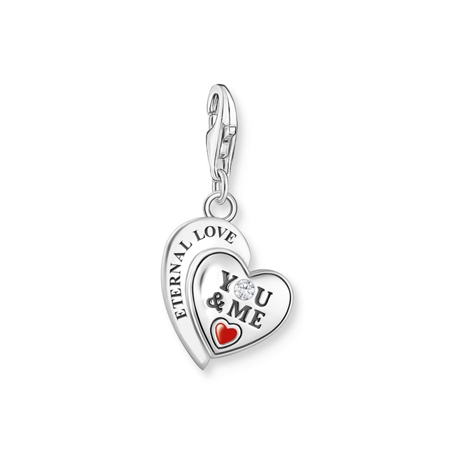 Thomas Sabo As We Kiss Breloque Charm en argent, cœur YOU & Me - 2108-691-21