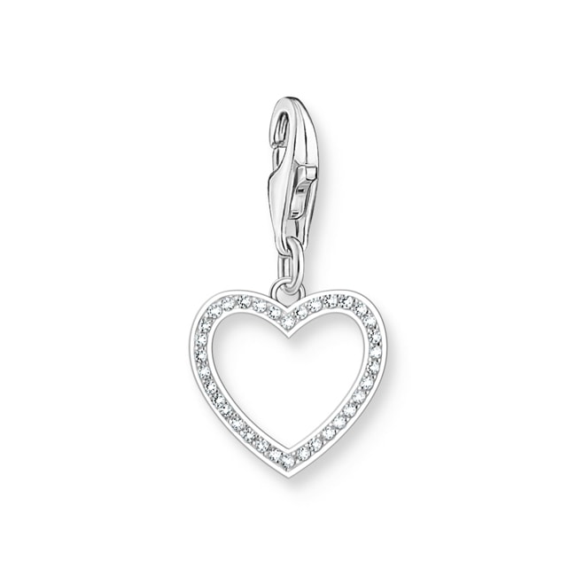 Thomas Sabo As We Love Charm-Anhänger Herz mit weissen Steinen Silber - 2203-051-14