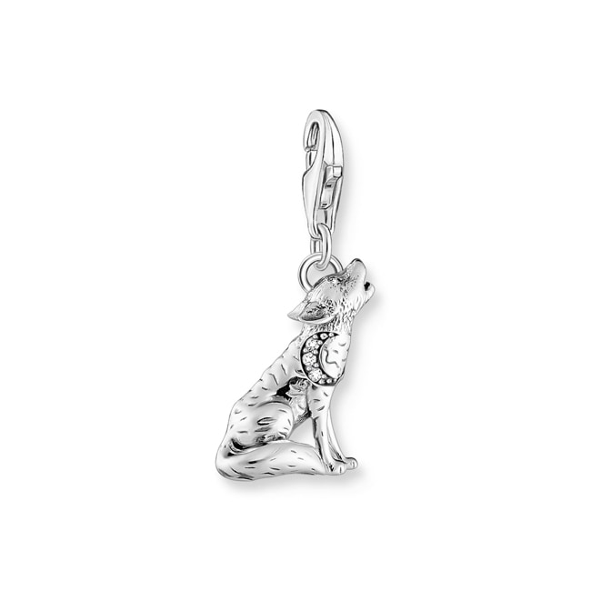 Thomas Sabo As We Travel Charm-Anhänger heulender Wolf Silber - 2054-643-21