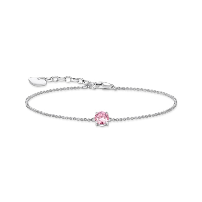 Thomas Sabo Basics Silver bracelet with pink zirconia pendant - A2156-051-9-L19V