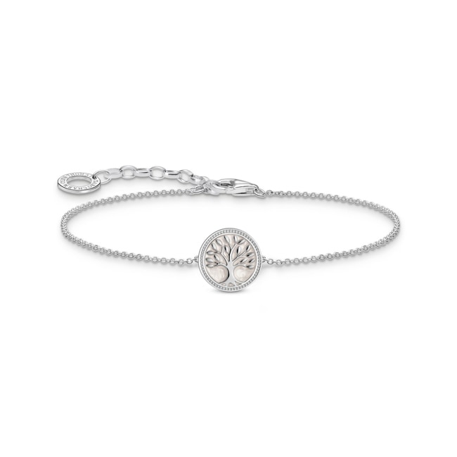 Thomas Sabo Basics Armband mit Tree-of-Love-Anhänger und weisser Emaille Silber - A2160-007-21-L19V
