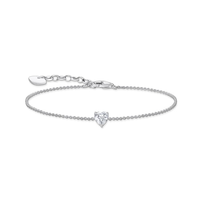 Thomas Sabo Basics Bracelet avec cœur en zircone blanche, argent - A2157-051-14-L19V