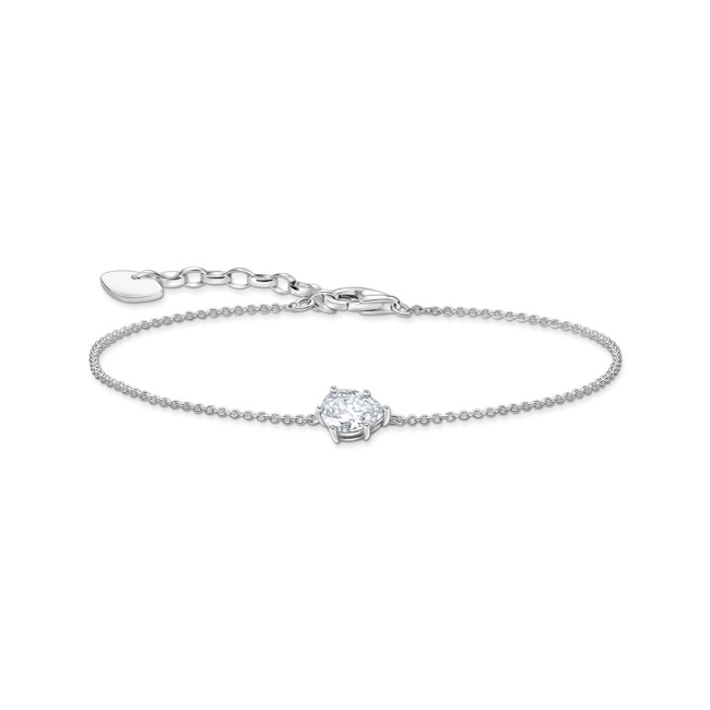 Thomas Sabo Basics Armband mit weissem Zirkonia-Tropfen Silber - A2159-051-14-L19V