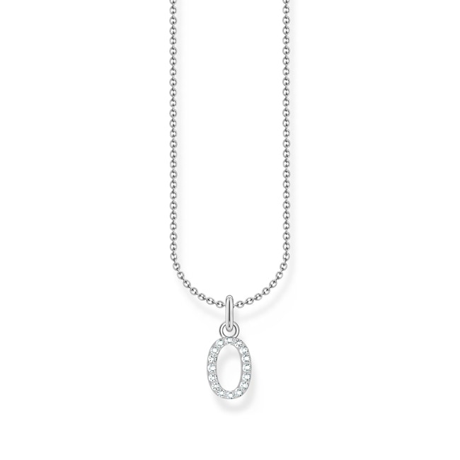 Thomas Sabo Basics Silver necklace with letter pendant O and white zirconia - KE2254-051-14-L45V
