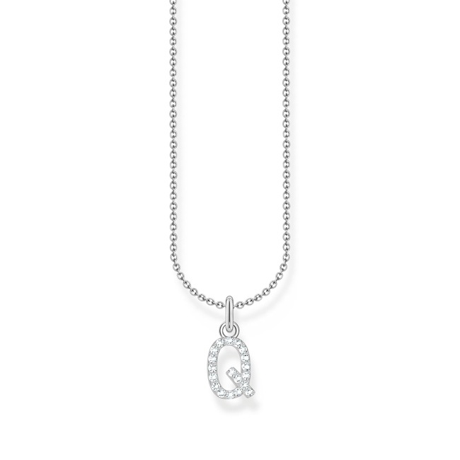 Thomas Sabo Basics Kette mit Buchstaben-Anhänger Q Silber - KE2256-051-14-L45V