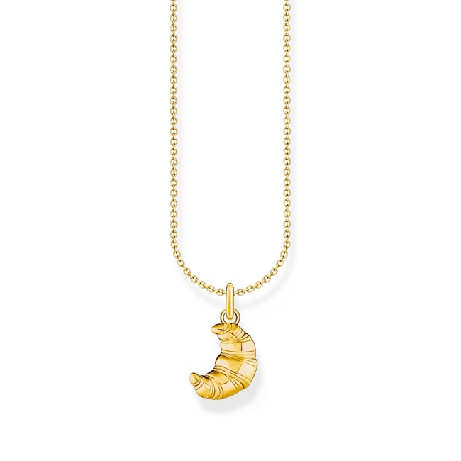 Thomas Sabo Basics Gold-plated necklace with croissant pendant - KE2229-413-39-L45V