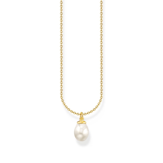 Thomas Sabo Basics Gold-plated necklace with freshwater pearl pendant - KE2238-430-14-L45V