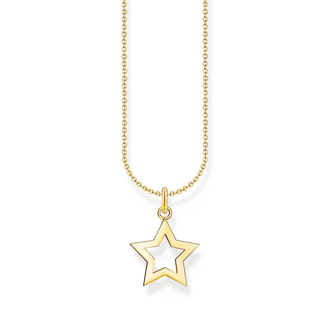 Thomas Sabo Basics Gold-plated necklace with star pendant - KE2222-413-39-L45V