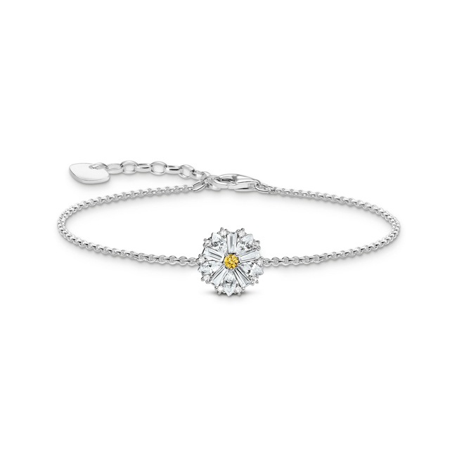Thomas Sabo Blooming Skies Armband Blume Lovely Daisy mit Steinen Silber - A2202-051-4-L19v