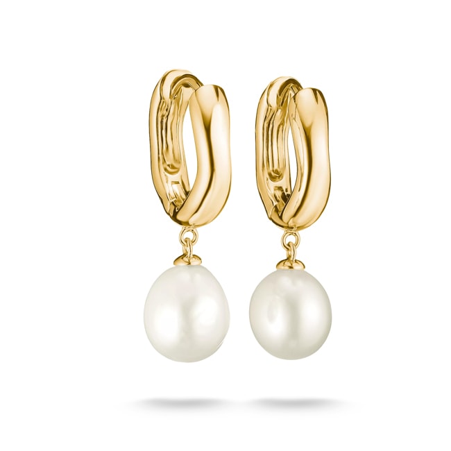 Thomas Sabo Bold Elegance Creolen Perle Vergoldet - CR766-430-14