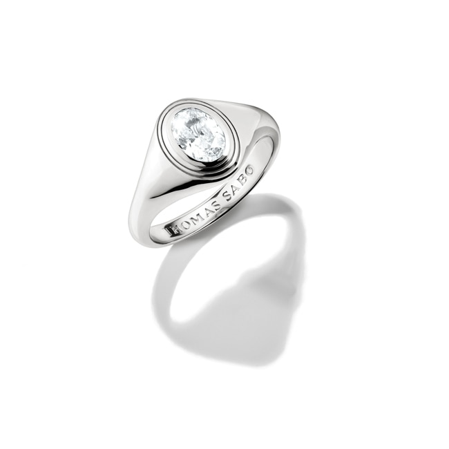 Thomas Sabo Bold Elegance Bague zirconium ovale blanc argent - TR2523-051-14