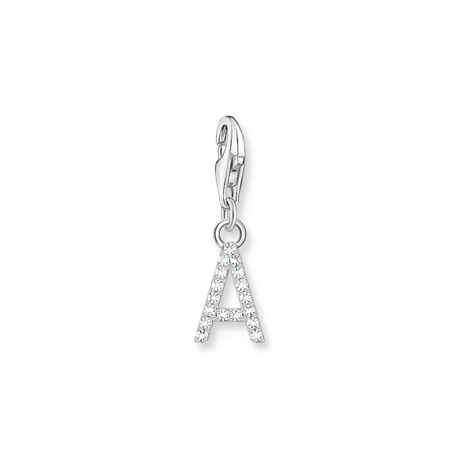 Thomas Sabo Pendentif Charm lettre A avec pierres blanches argent 925 - 1938-051-14