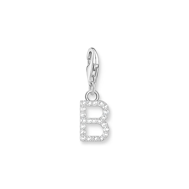 Thomas Sabo Charm pendant letter b with white stones silver - 1942-051-14