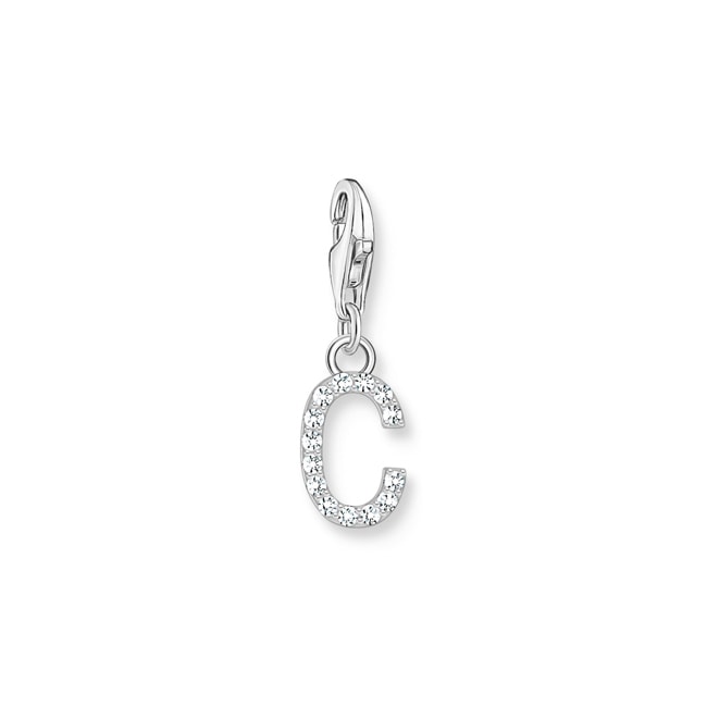 Thomas Sabo Charm-Anhänger Buchstabe C mit weissen Steinen Silber - 1943-051-14