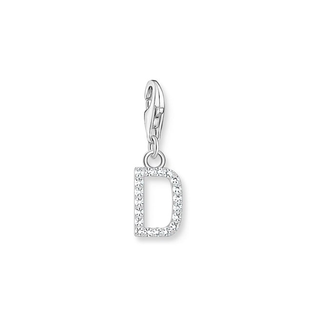 Thomas Sabo Pendentif Charm lettre D avec pierres blanches argent 925 - 1944-051-14