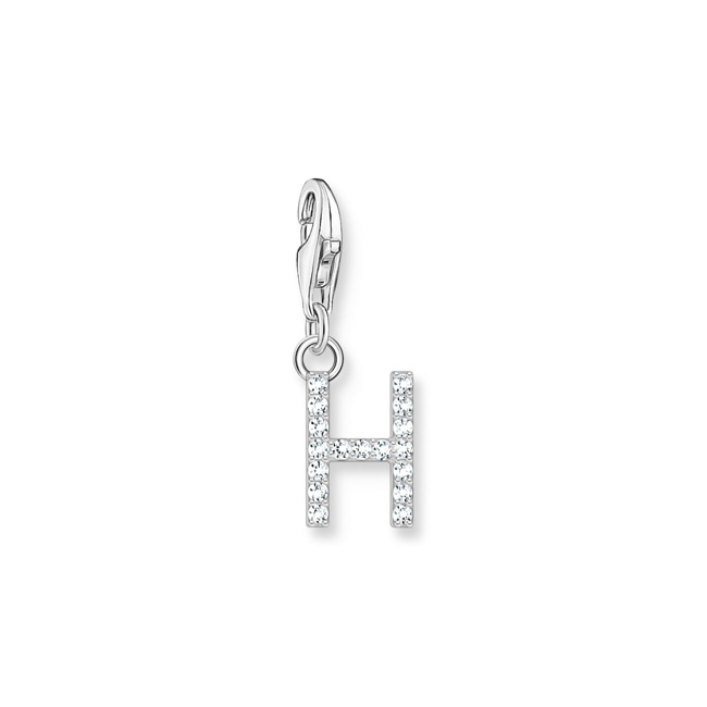 Thomas Sabo Pendentif Charm lettre H avec pierres blanches argent 925 - 1947-051-14