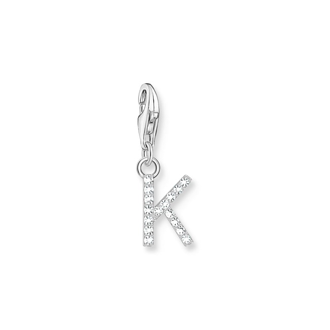 Thomas Sabo Charm pendant letter K with white stones silver - 1950-051-14