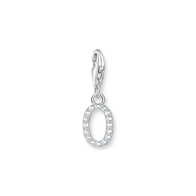 Thomas Sabo Pendentif Charm lettre O avec pierres blanches argent 925 - 1952-051-14