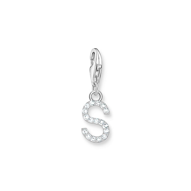 Thomas Sabo Pendentif Charm lettre S avec pierres blanches argent 925 - 1956-051-14