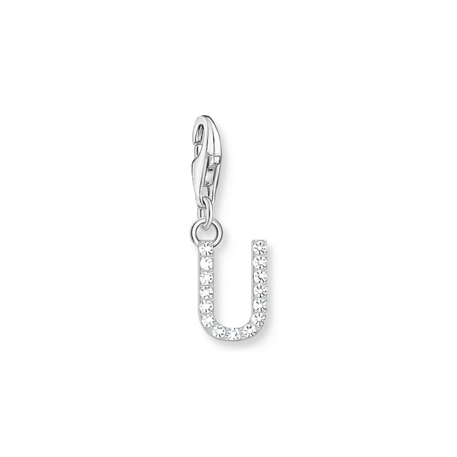 Thomas Sabo Pendentif Charm lettre U avec pierres blanches argent 925 - 1958-051-14