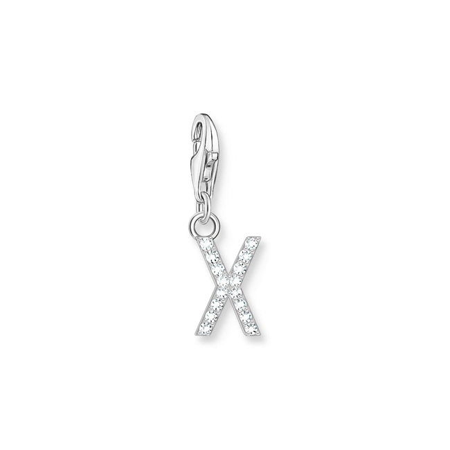 Thomas Sabo Charm-Anhänger Buchstabe X mit weissen Steinen Silber - 1961-051-14