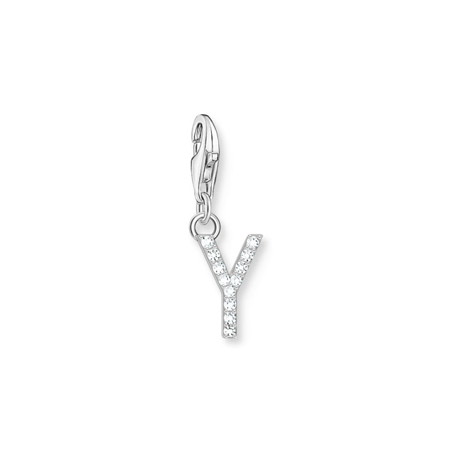 Thomas Sabo Pendentif Charm lettre Y avec pierres blanches argent 925 - 1962-051-14