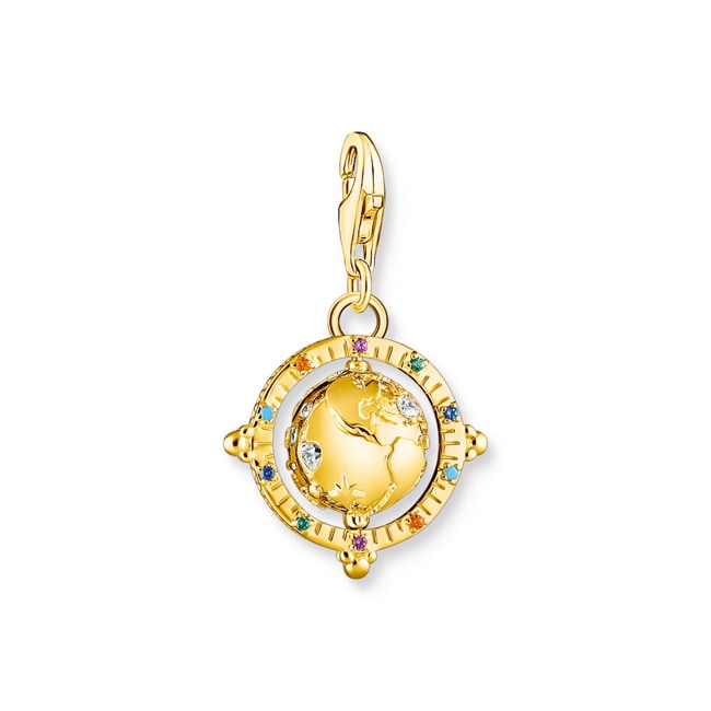 Thomas Sabo Charm-Anhänger bunte Weltkugel vergoldet - 1923-488-7