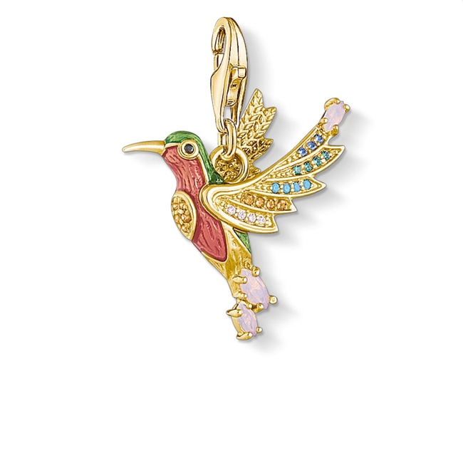 Thomas Sabo Charm pendant colourful hummingbird gold - 1828-974-7