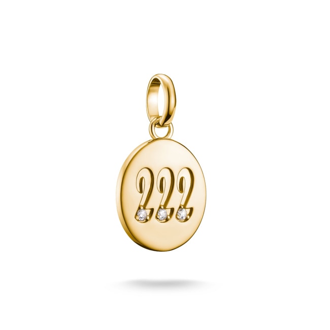 Thomas Sabo Pendentif Charm numéro angélique 222 avec pierres blanches Connect plaqué or - CC1249-414-14