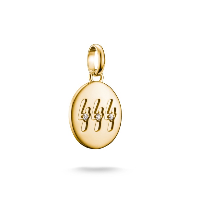 Thomas Sabo Charm-Anhänger Engelzahl 444 mit Steinen Connect vergoldet - CC1251-414-14