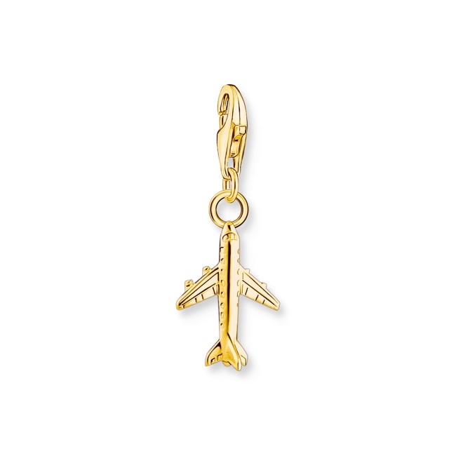 Thomas Sabo Charm pendant airplane gold plated - 2012-413-39