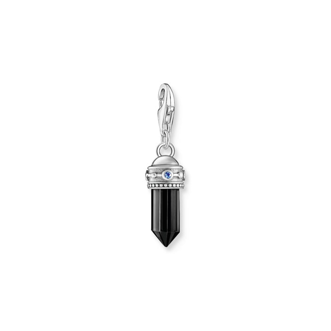 Thomas Sabo Pendentif Charm hexagone avec onyx en argent noirci - 2110-698-11