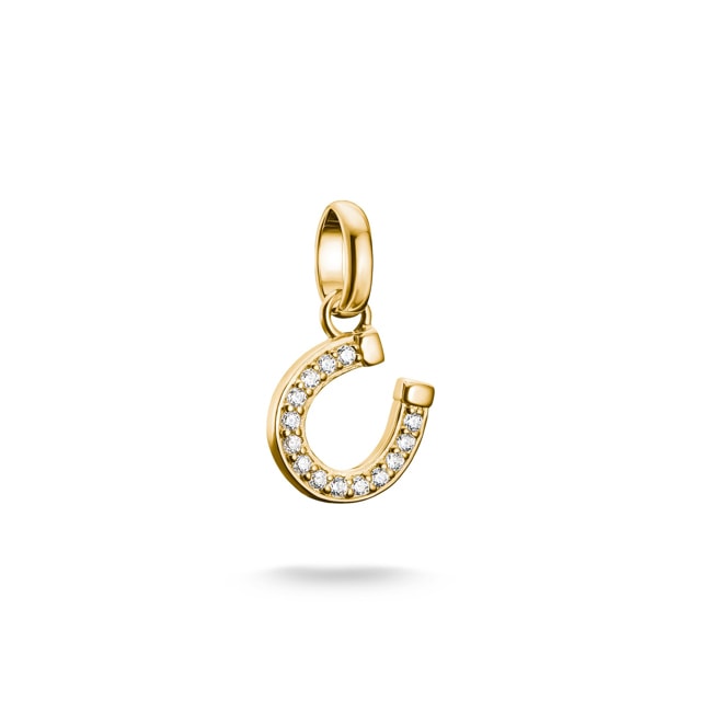 Thomas Sabo Charm pendant horseshoe with stones Connect gold-plated - CC1280-414-14