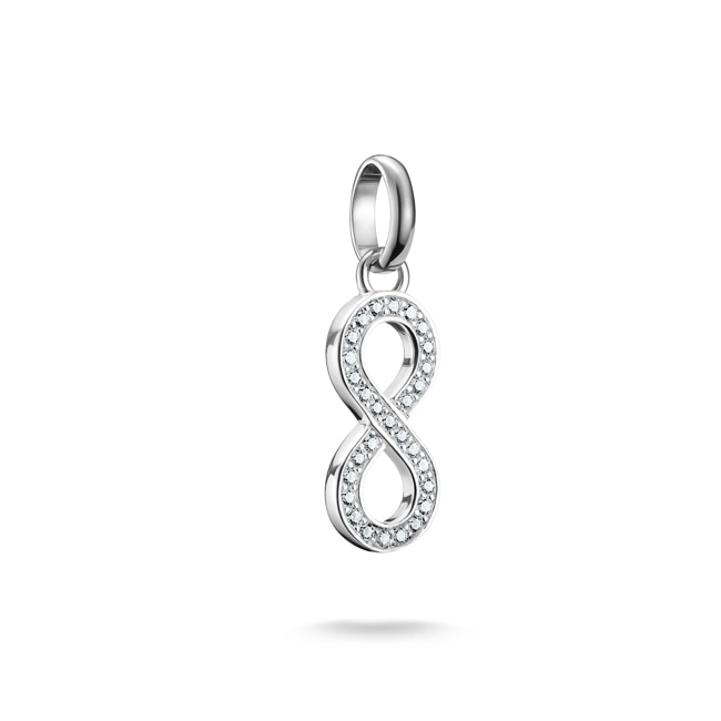 Thomas Sabo Pendentif Charm symbole infini avec pierres blanches Connect argent - CC1284-051-14
