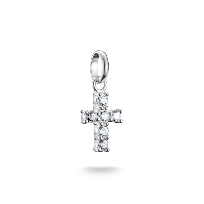 Thomas Sabo Pendentif Charm croix avec pierres blanches Connect argent - CC1206-051-14