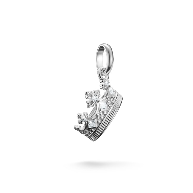 Thomas Sabo Pendentif Charm couronne avec pierres blanches Connect argent - CC1247-051-14