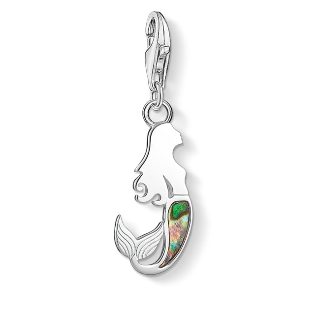 THOMAS SABO Damen Charm Anhänger Dreieck - Abalone Perlmutt Türkis 925 Sterling Silber